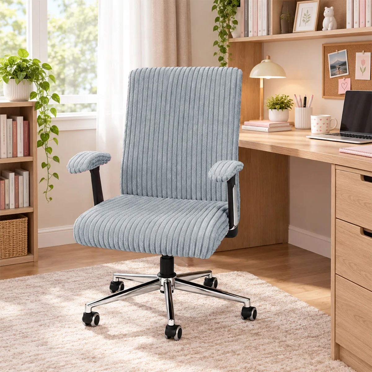 Polyester Stretchable Computer Office Chair Covers Solid Color Dustproof Office Dining Room Chair Accessories