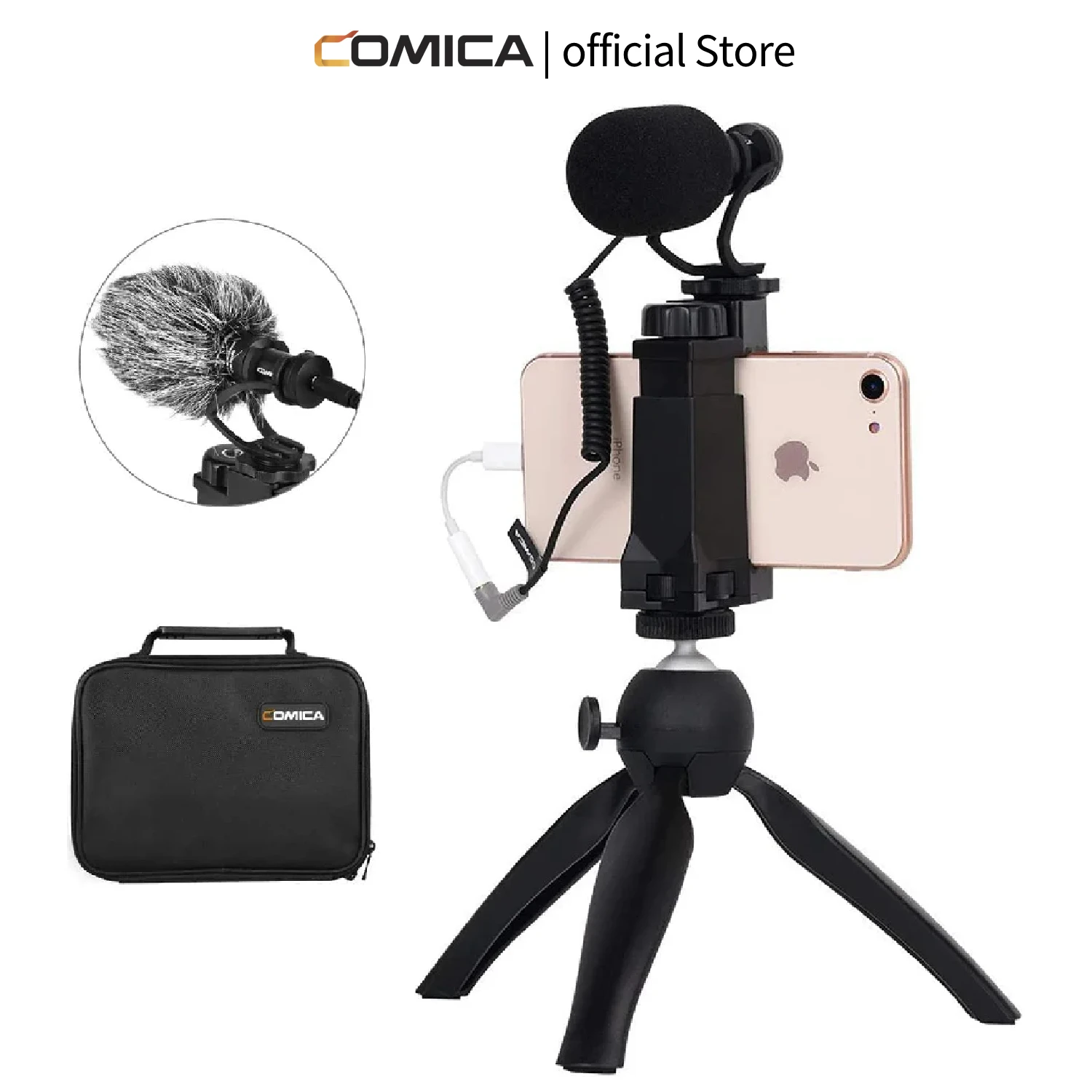 

Comica CVM-VM10-K2 Smartphone Microphone with Tripod, Shotgun Video Mic for iPhone and Android Phone, Vlogging Kit for Youtube