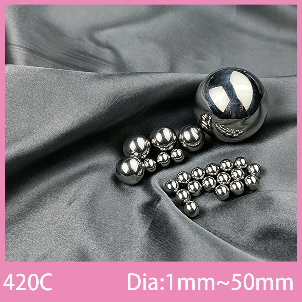 420C Dia 1mm~50mm Stainless Steel Balls Solid Smooth Bearing Steel Ball Bead HRC50-55 Corrosion Resistant