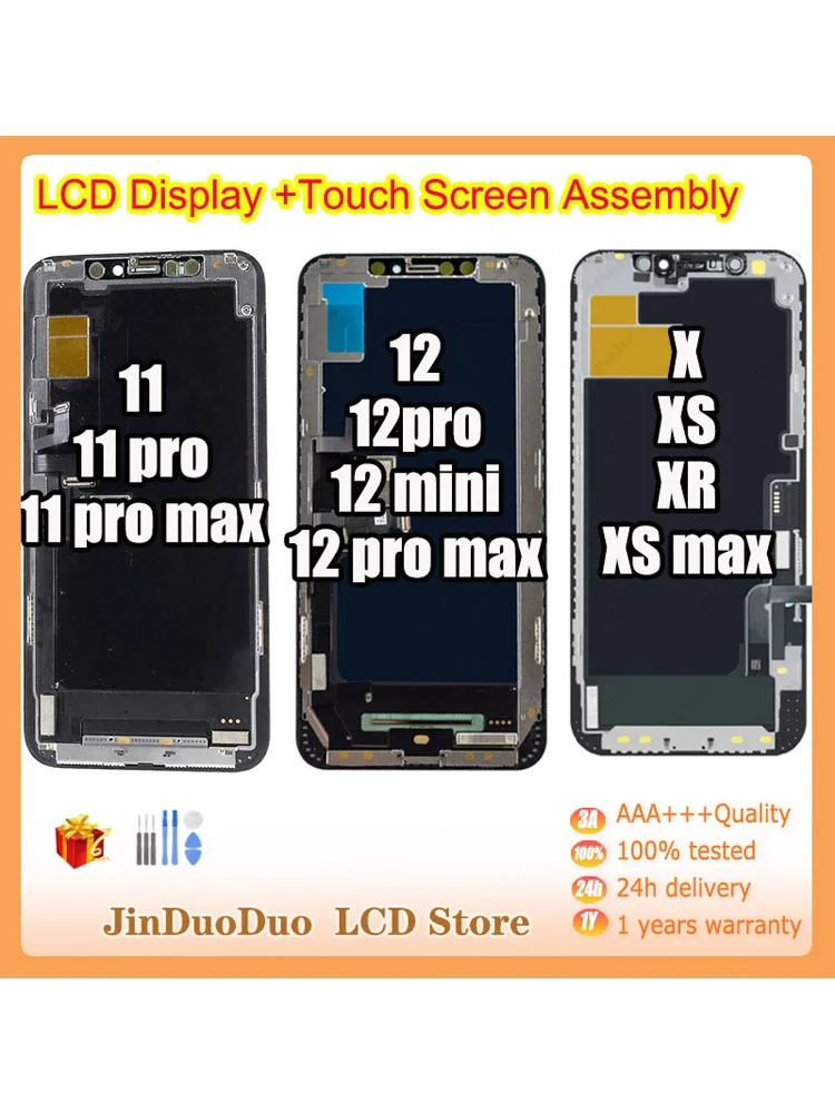 Super Amoled For iPhone 12 Pro Max LCD Display Touch Screen Digitizer For iPhone 11 Pro Max LCD Screen Replacement X XR XS MAX