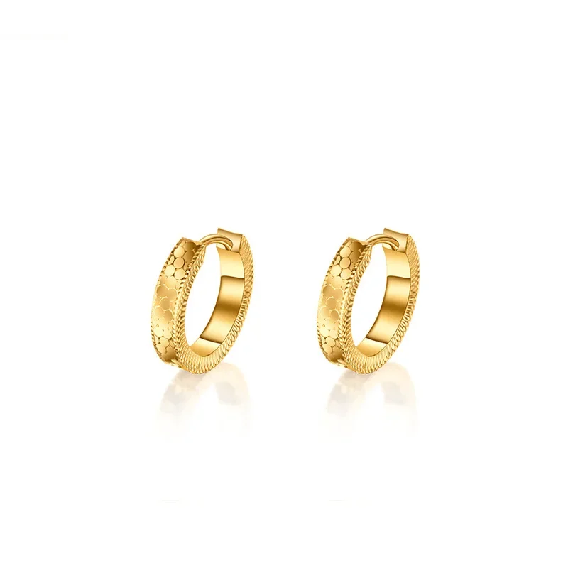

925 Sterling Silver Geometric Ancient Golden Fish Scales Hoop Earrings for Women Fine Jewelry High Luxury Vintage Accessories