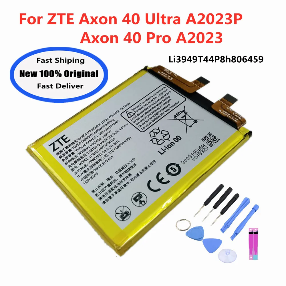 New Original 5000mAh Phone Battery Li3949T44P8h806459 For ZTE Axon 40 Pro /Axon 40 Ultra 5G A2023P A2023PH Batteries +Free Tools