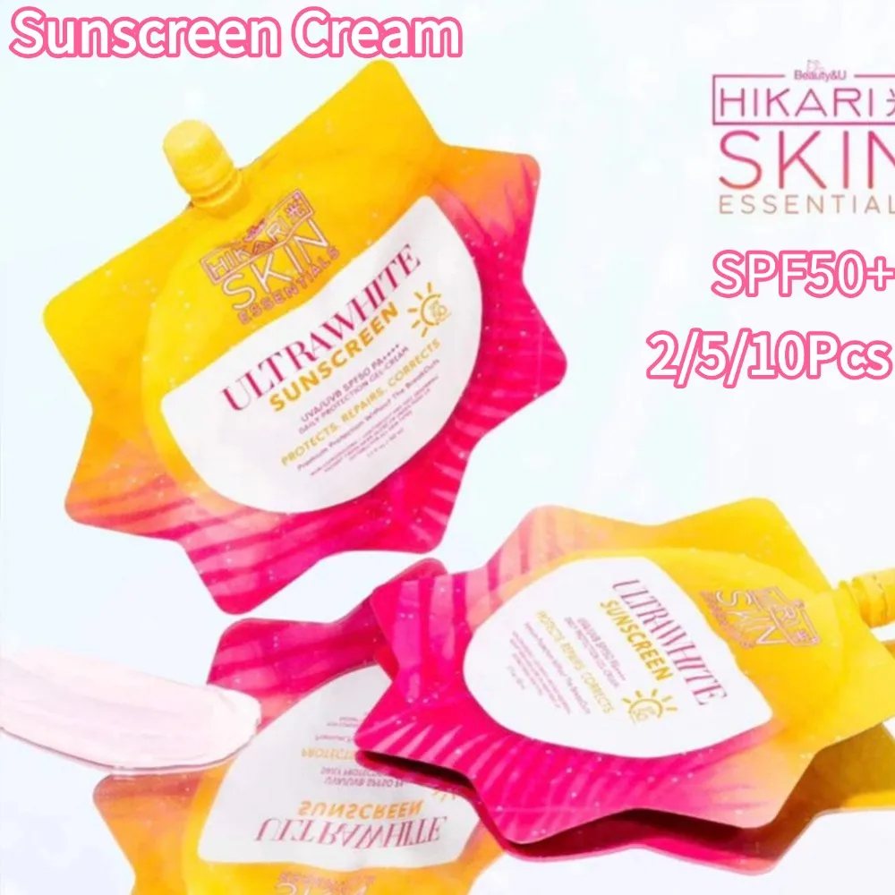 2/5/10PCS SPF50+ For Hikari Whitening Sunscreen Cream Moisturizing Nourishing Refreshing Sunscreen Long-lasting Sun Protection