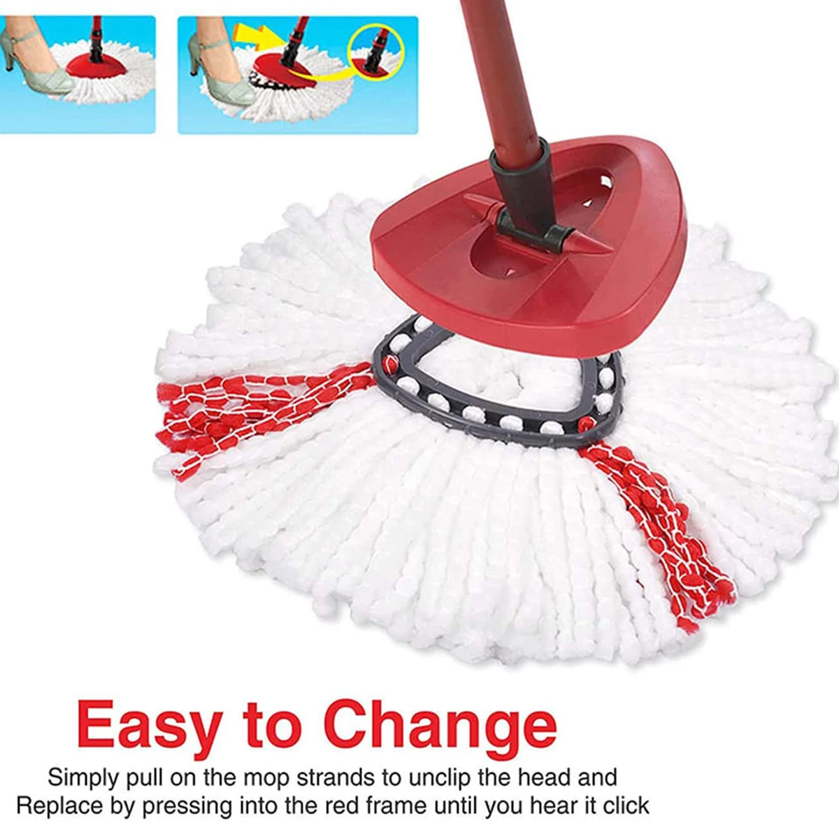 1pc-360 ° rotating mop head replacement, cleaning mop head, filling microfiber rotating mop head accessories