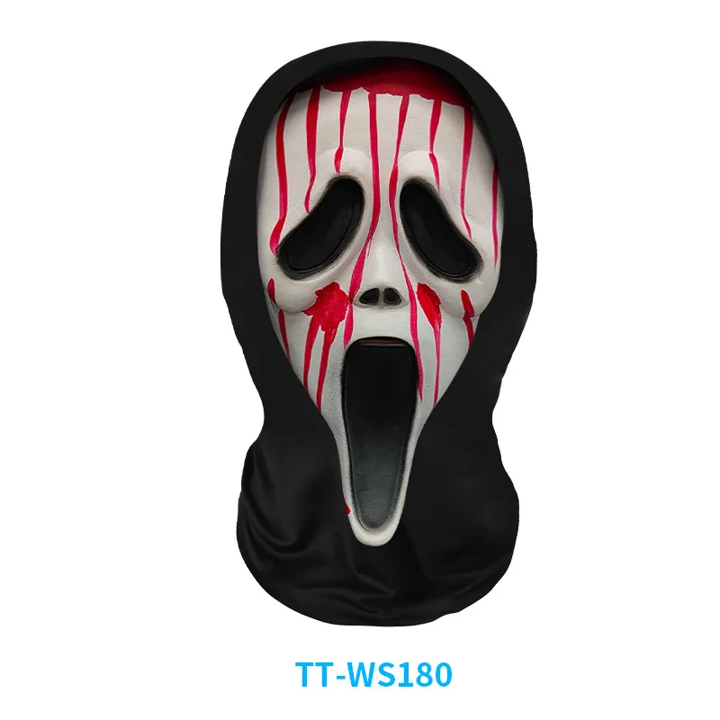 Hallowmas Conjuring Ghost Cosplay Prop Mask Grimace Horror Mask Terror Head Covering Terrified For Carnival Party Adult Unisex