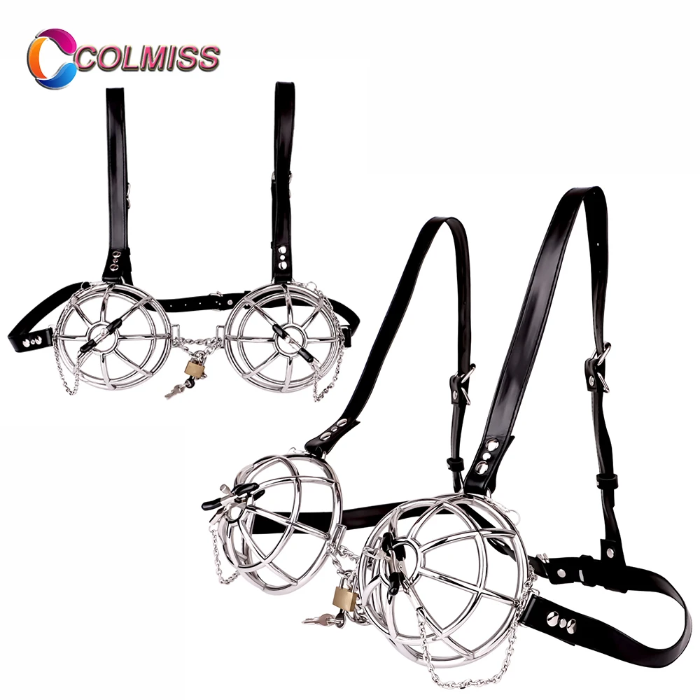 COLMISS Hollow Net Breast Clip Nipple Clamps With Belt Harness Cover Milk Clips BDSM Body Massage Flirting Sex Toys For Women