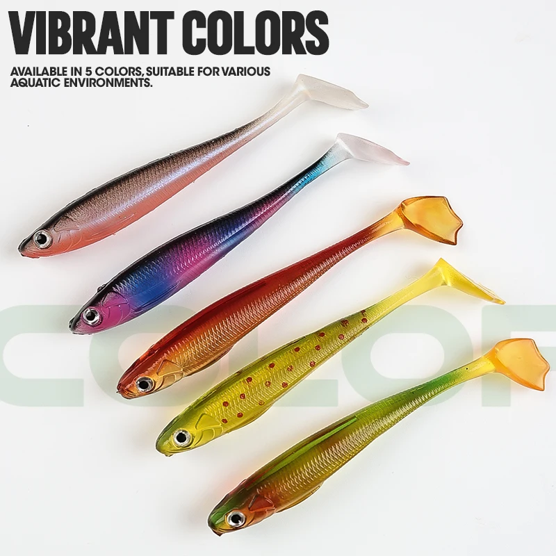 TAIYU 7 Pieces Set 9cm 6g Lure Soft Bait T Tail Soft Bait Duck Foot Fish PVC Soft Bait Simulation Lure Bait Fish view 5