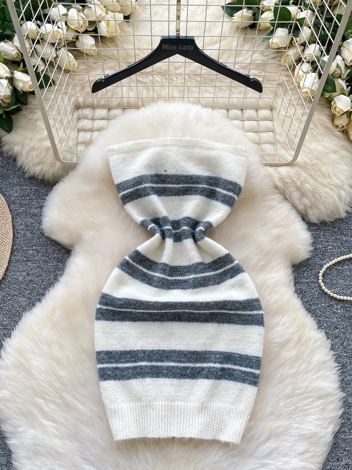 Minceur pur désir taille-collant Faionable Svel rayé tricoté enveloppement moulante Dr taille haute a-ligne été Dr