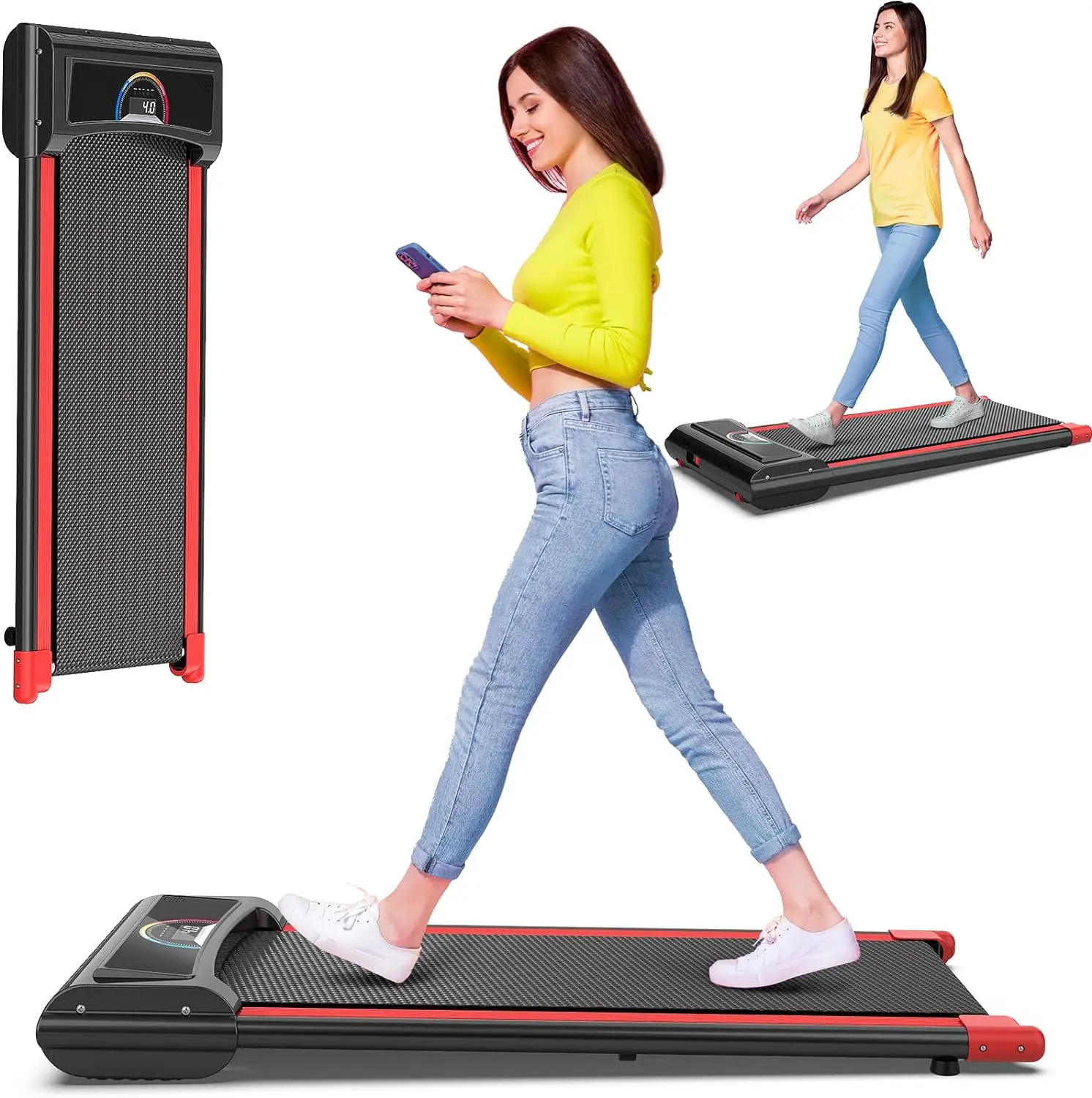 

Home/Office Use Portable Max 2.5 HP Under Desk Walking Pad Treadmill With Remote Control LED Display For Home Office Use