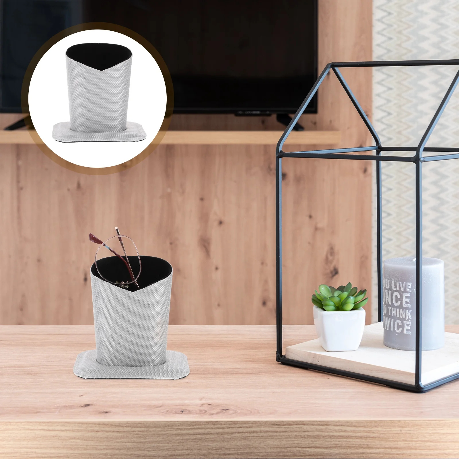 

2pcs Eyeglass Stand Holder Myopia Glasses Brush Pot Desktop Decoration Portable Lightweight Handmade Craft Comfortable Texture