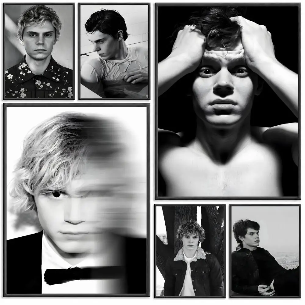 E-Evan Peters Poster Modern PP Paper Wall Decorative for Cafe Office Bar Home Wall Decor Gift
