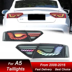 Car styling Tail Lights For Audi A5 S5 2008-2016 Dragon scale style LED Tail Lamp Dynamic Turn Signal Light Tail Lamp Assembly