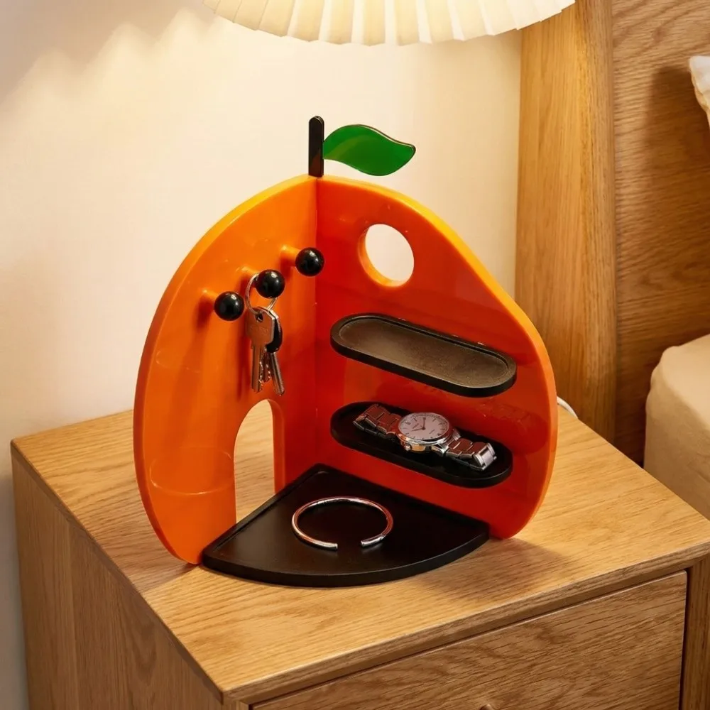 

Space Saving Orange Jewelry Storage Rack Ornaments Stable Jewelry Display Tray Key Holder Detachable Multi-layer Display Stand