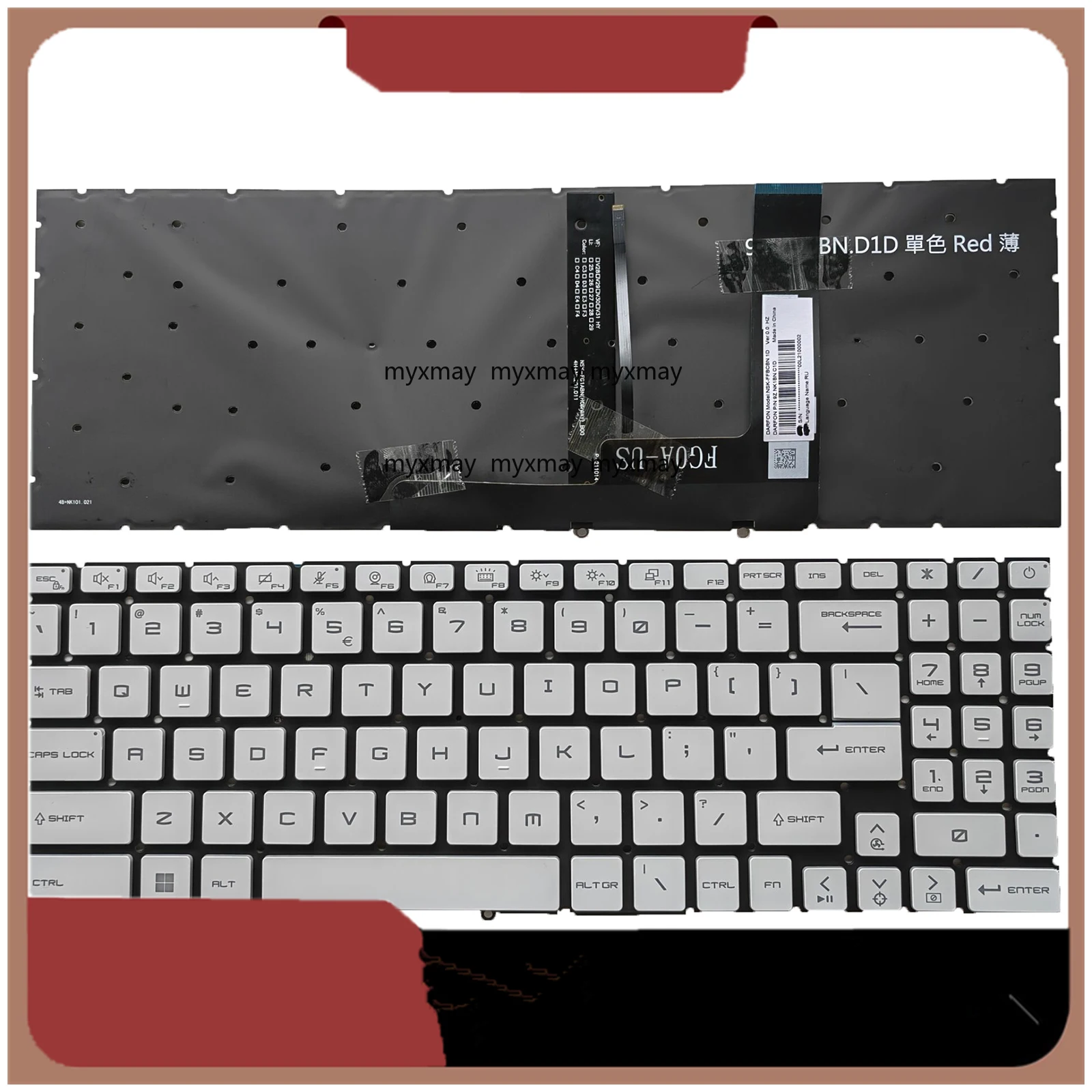 

New US Keyboard for MSI GF66 MS-1582 GF76 GL76 66 MS-17L1 MS-17H3 Backlit white
