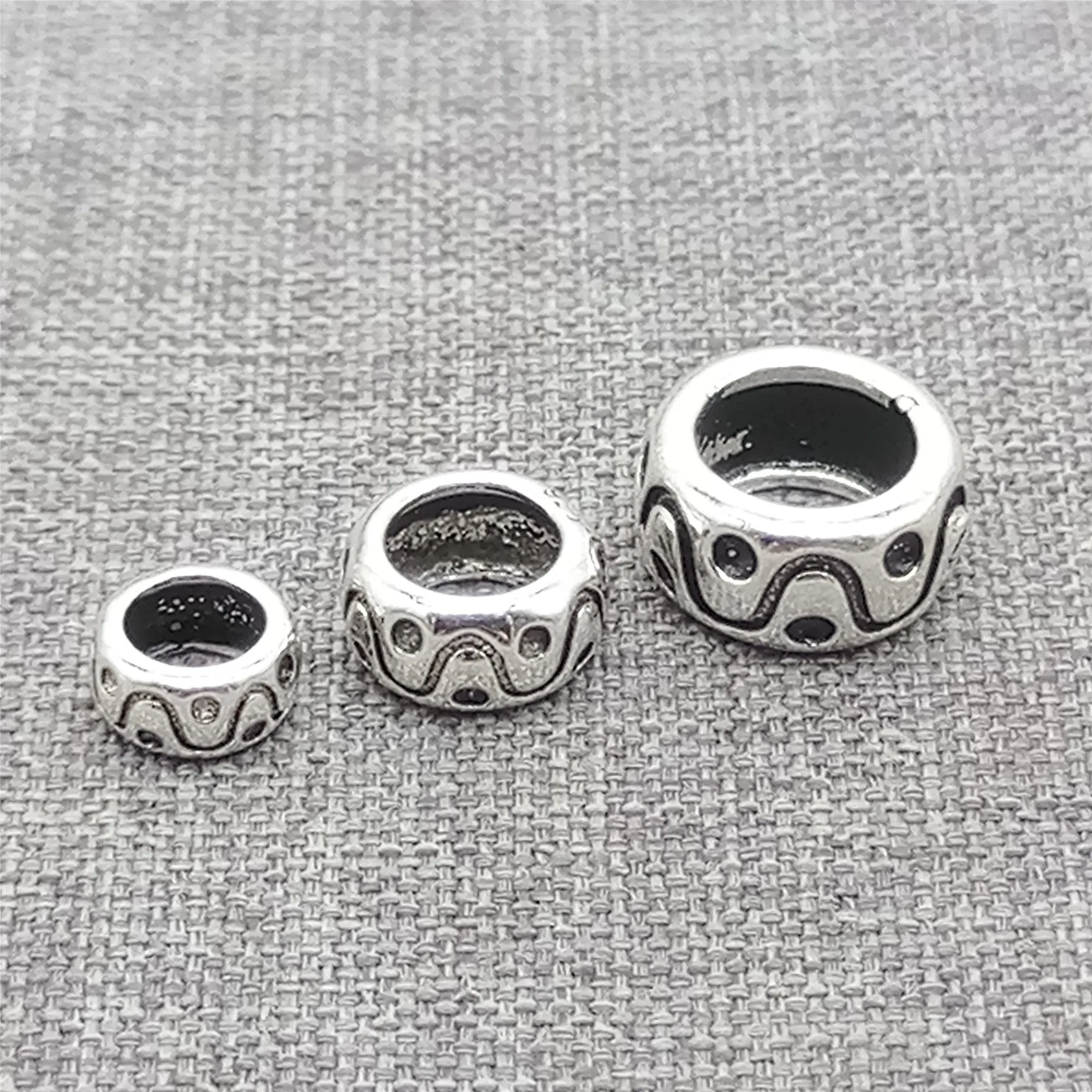 925 Sterling Silver Spiral Large Hole Spacer Beads for Bracelet Necklace 6mm 8mm 10mm