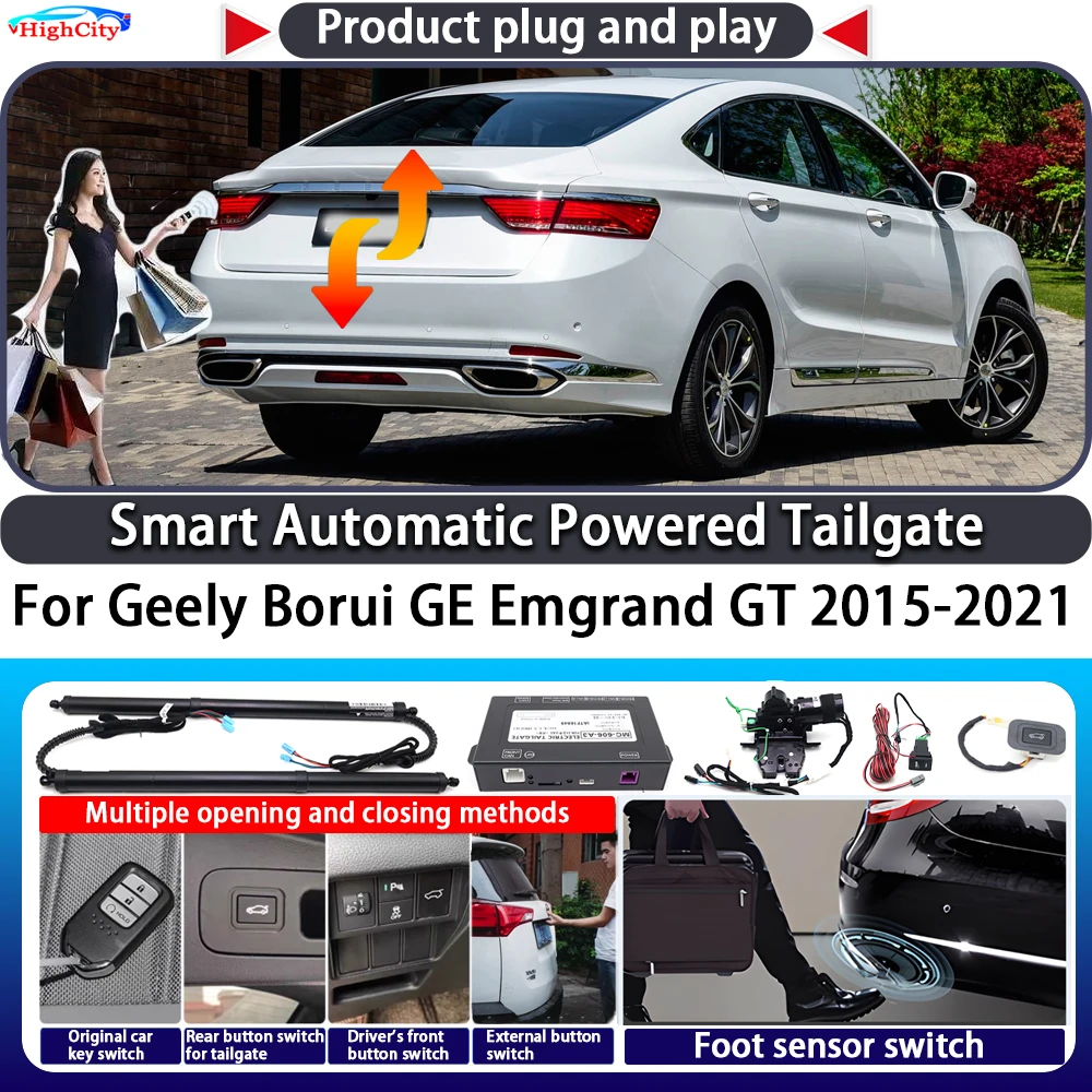 For Geely Borui GE Emgrand GT 2015-2021 OEM Smart Automatic Powered Tailgate Key Trunk Lift Close Kit Electric Power Tailgate