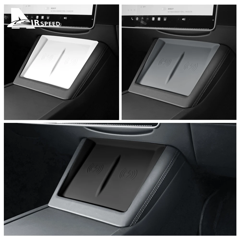 for Tesla Model 3 Highland 2024-up Silicone Wireless Charging Pad Non-Slip Mat Dust-Proof Charger Protect Cover Car Accessories