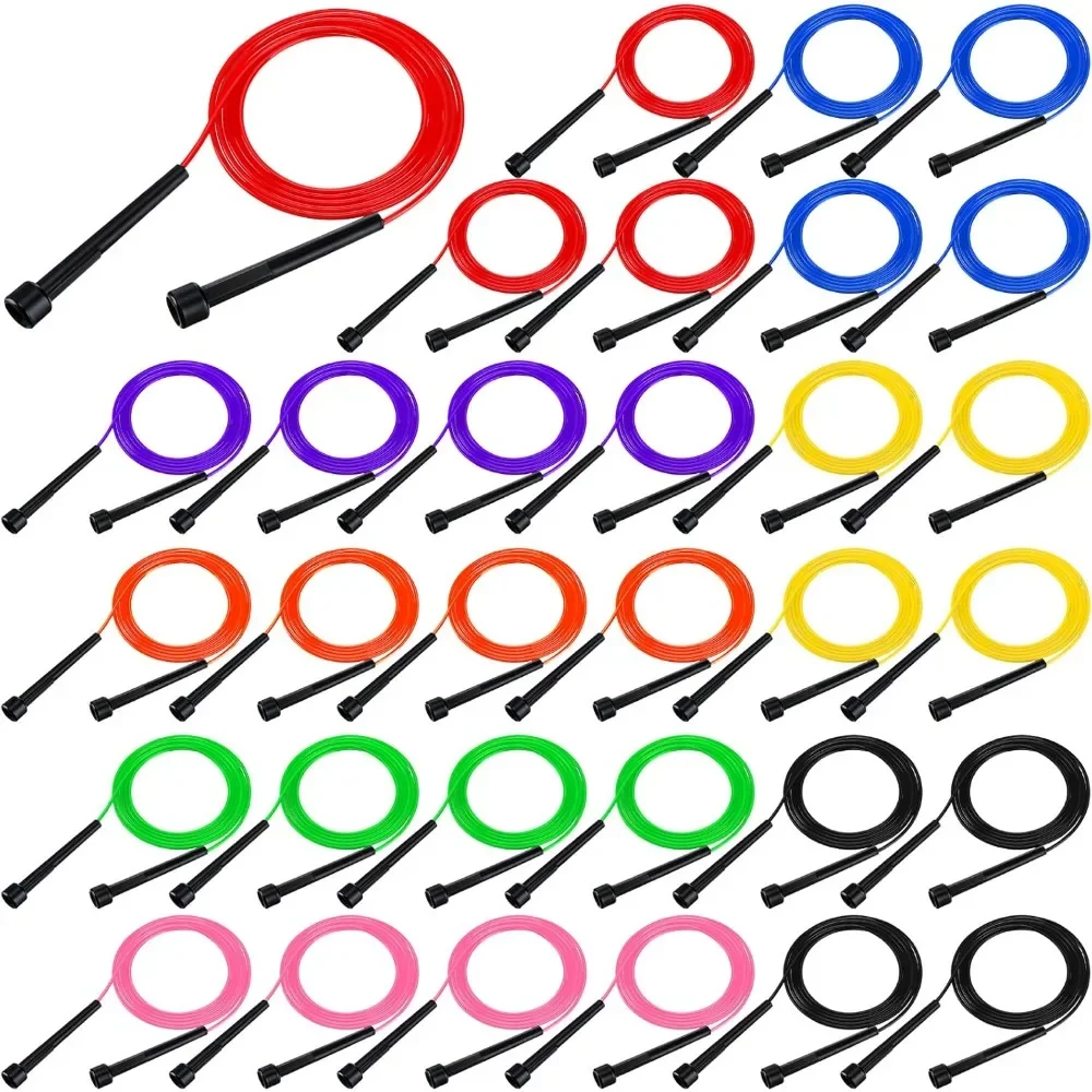 

32 Pcs PVC Jump Ropes for Fitness 9.2 Ft Adjustable Skipping Rope Versatile Unbreakable Speed Rope with Plastic Handles