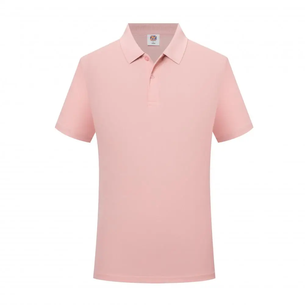 Men's and Women's New Model Summer Solid Color Lapel Short-sleeved Casual Daily Outdoor Polo Shirt Fashion Button Top 14 Colors