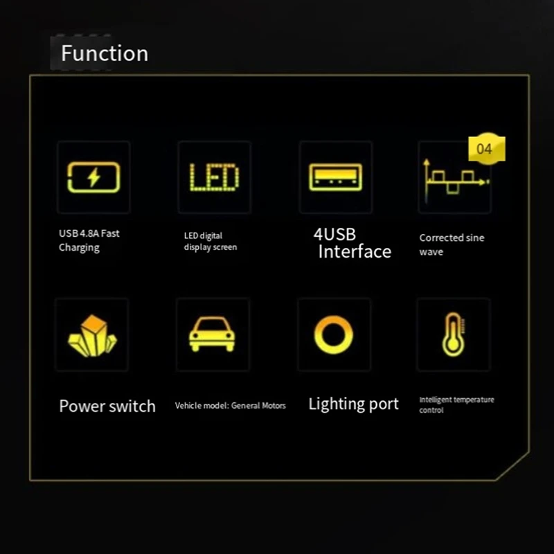 NCSMT US Plug Multifunctional Car Inverter, 12v to 110v Power Converter with Plug and Socket