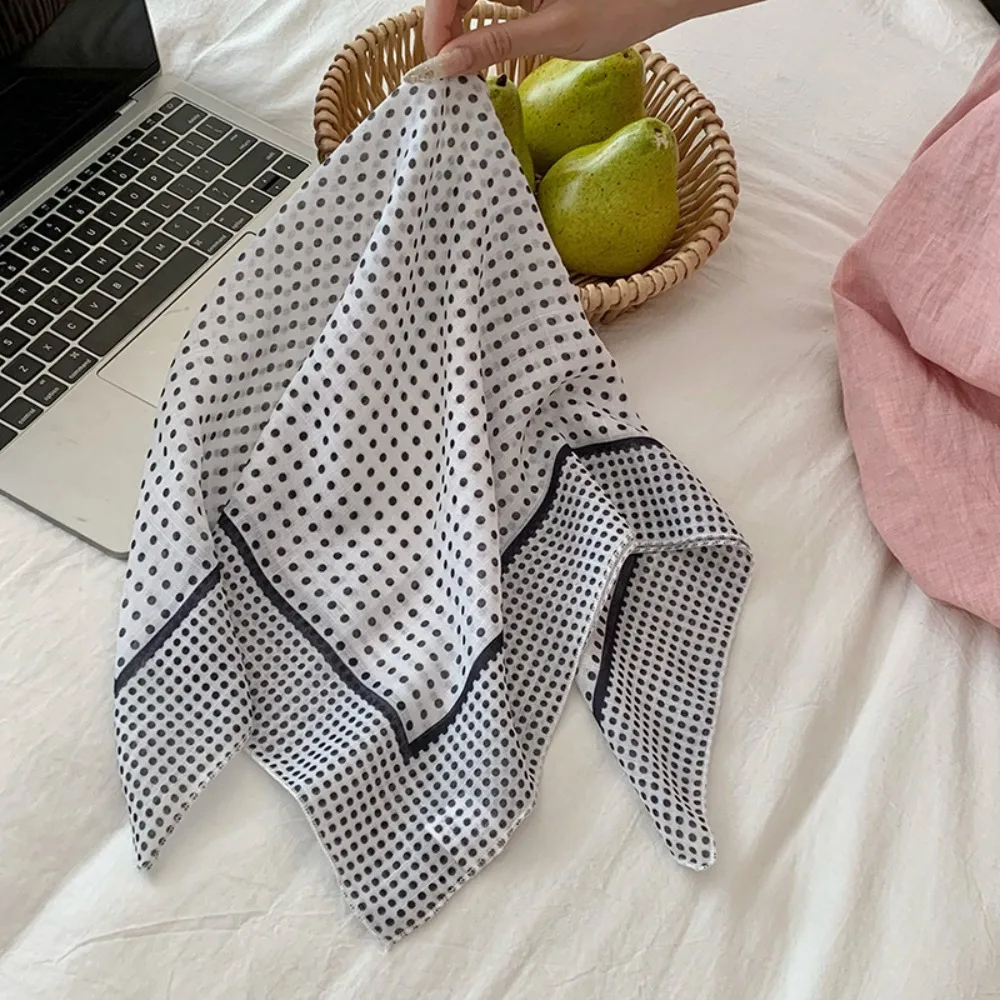 

Солнцезащитный крем в стиле ретро, маленький квадратный шарф, шейный платок, повязка для волос, платок, бандана, шарфы с принтом в горошек для девочек