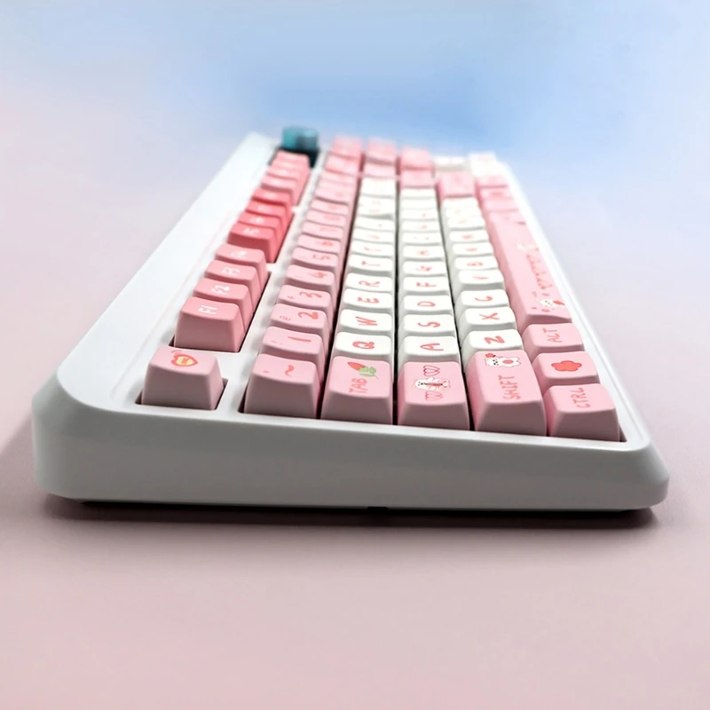 Pink Bear Tema Keycaps Set para meninas, PBTKeycaps, teclado mecânico, Dye Sublimation, perfil MAD, 146