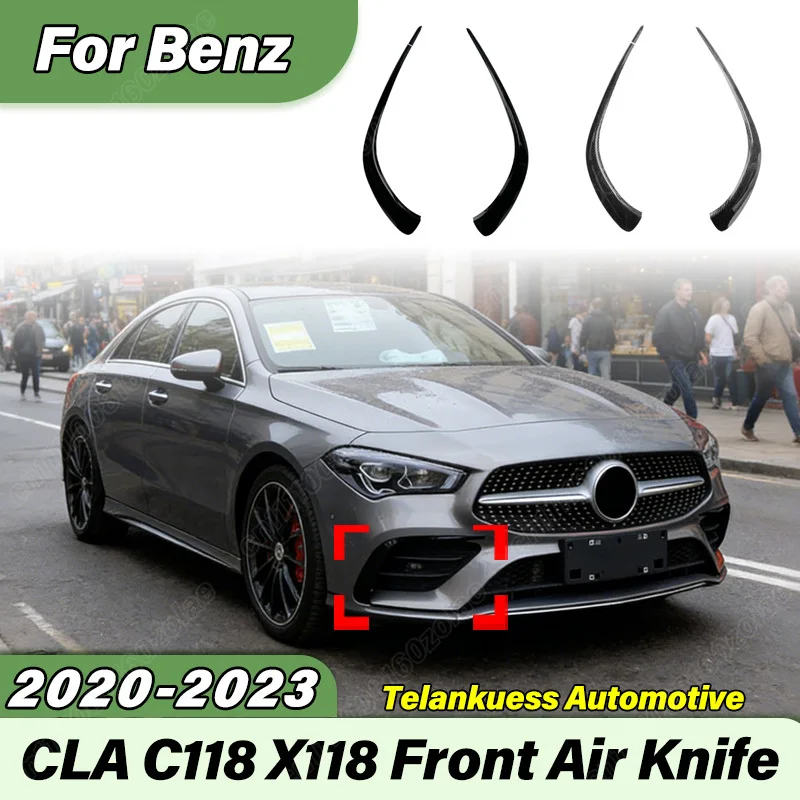 

Для Mercedes-Benz CLA C118 X118 2020 2021 2023 2024: Комплект обвеса в стиле AMG — передний бампер, аэродинамические накладки (воздухозаборники), спортивные гоночные передние канарды
