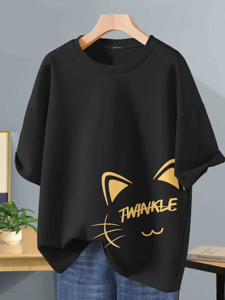 

Short Sleeve T-Shirt Men's Summer Chinese Style Panda Men's Half Sleeve Trendy Couple Large Size Heavy Cotton Men's T-Shirt