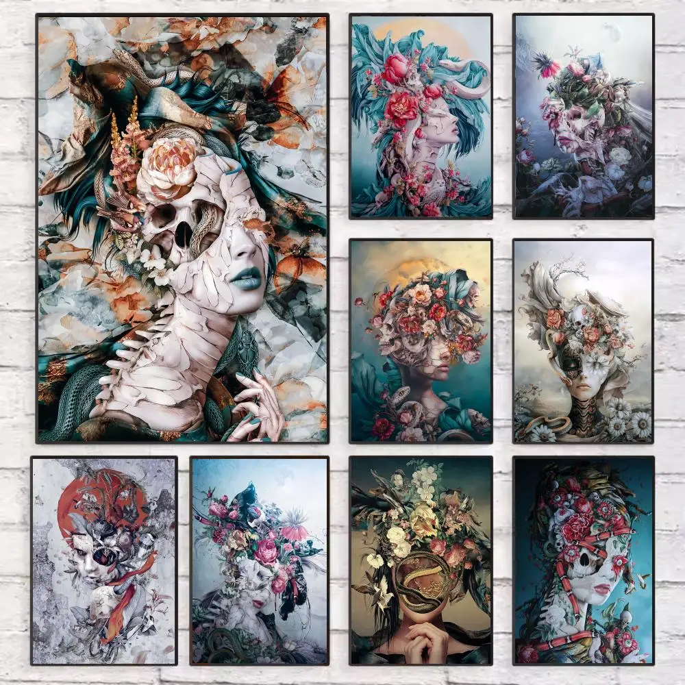 

Queen of Snakes Women Art Poster Wall Art Sticky for Living Room Bedroom Office Hallway Bar Home Decor Gift Idea