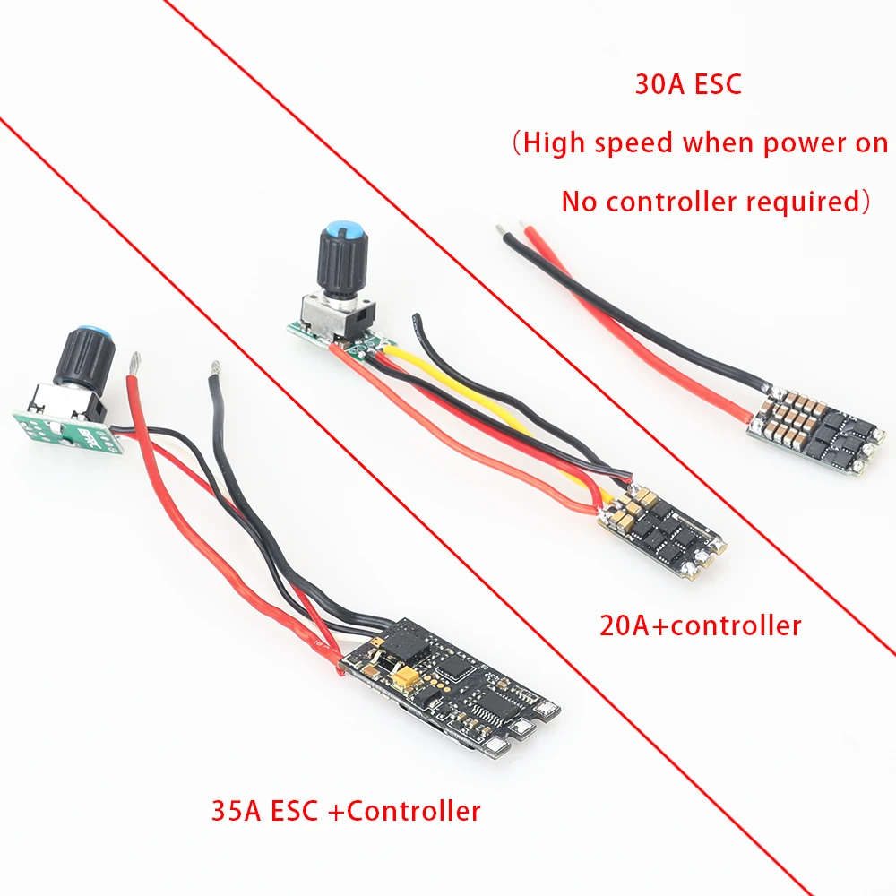 Opto-Controlador de velocidade eletrônico Motor Driver, sem escova ESC Jet Fan, nenhum sinal necessário, DIY Jetfan Tester, 20A, 30A, 35A