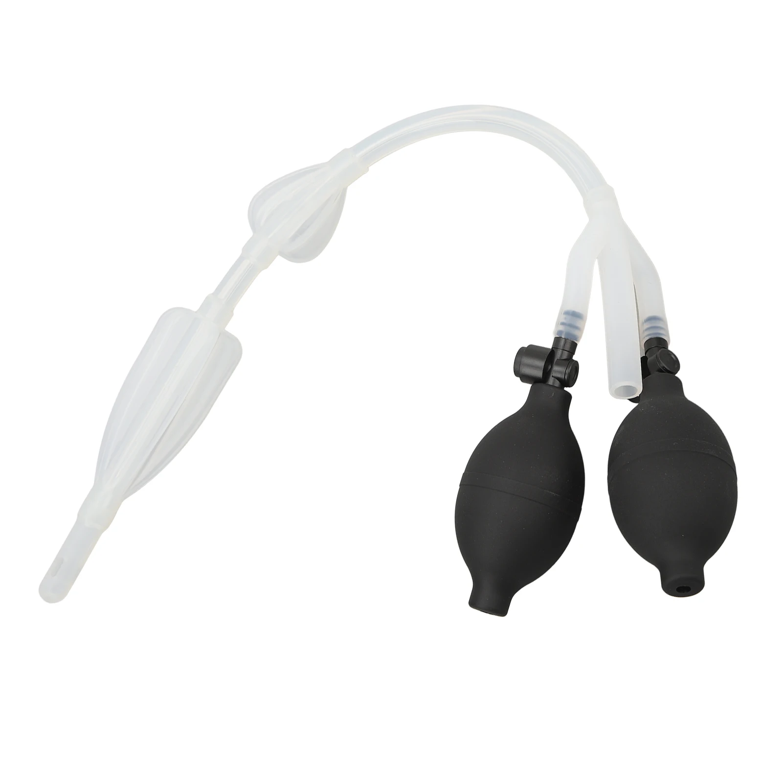 Enema Douche Silicone Enema Douche Bulb  Side Openings Elastic Inflatable Double Bulb Flushing System for Health Care