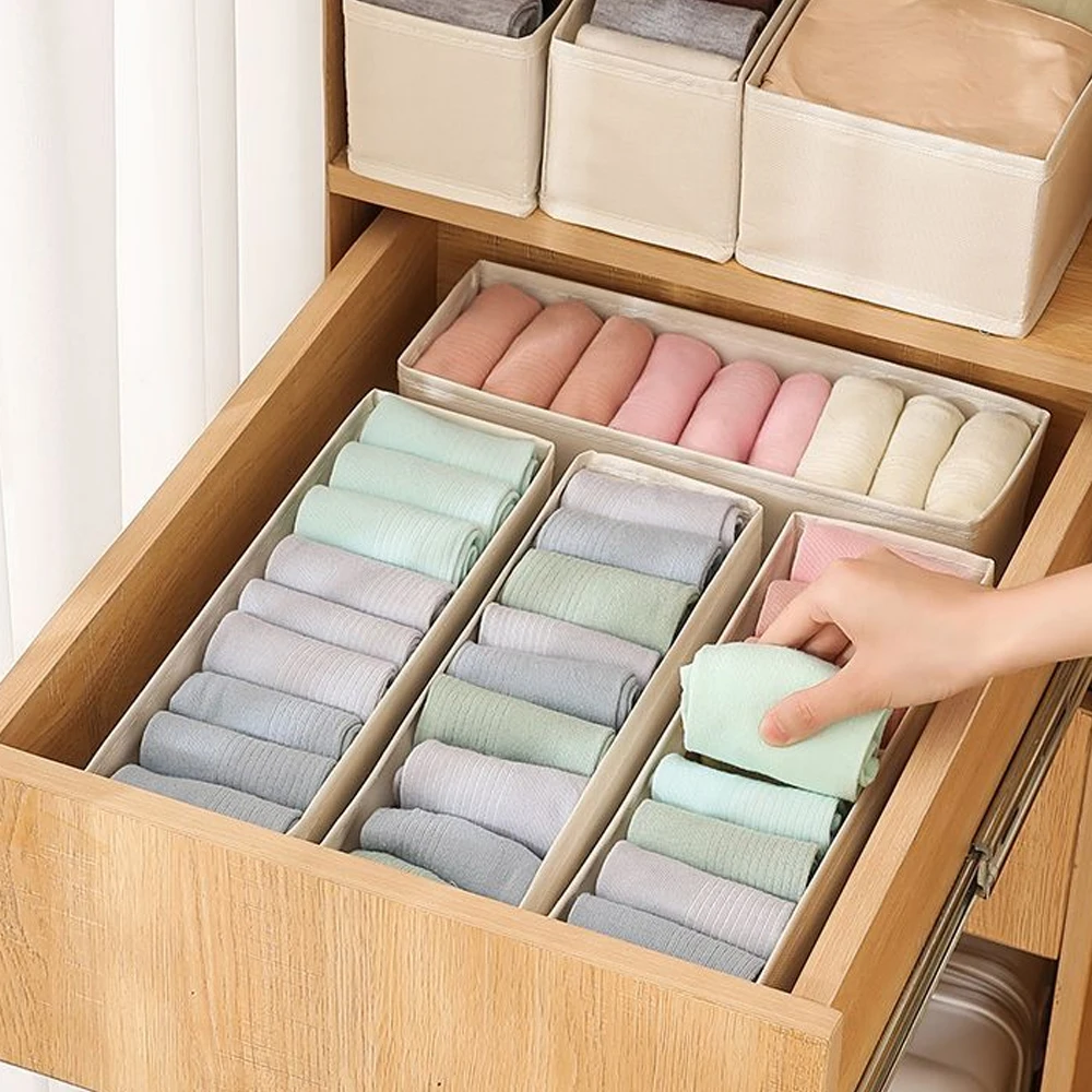 Drawer Organizer for Underwear Socks Foldable Clothing Storage Box Wardrobe Organizer Case Home Closet Organizer Box