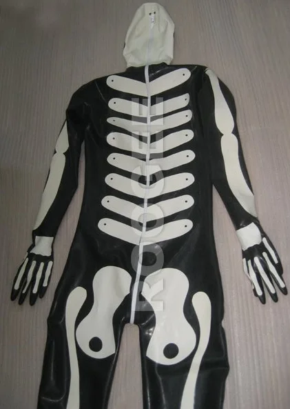 Full cover latex skeletor catsuit