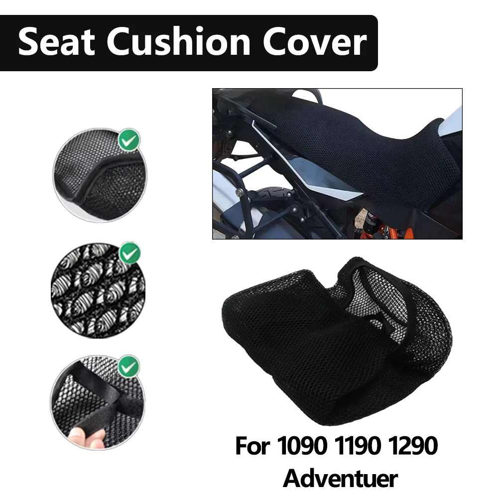 

For 1090 1190 1290 Adventuer Honeycomb Mesh Motorcycle Mesh Seat Cover Insulated Breathable Anti-Slip Waterproof Cushion Cover