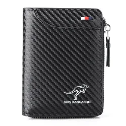 남성용 안티 RFID 차단 보호 고품질 지갑 지퍼 명함 지갑 지갑 고급 지갑 Carteira Masculina