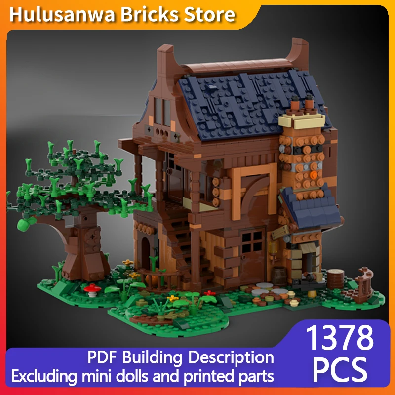 Street View Model MOC Building Bricks Medieval Blacksmith Alternative Modular Technolog Gift Holiday Assemble Children Toy Suit