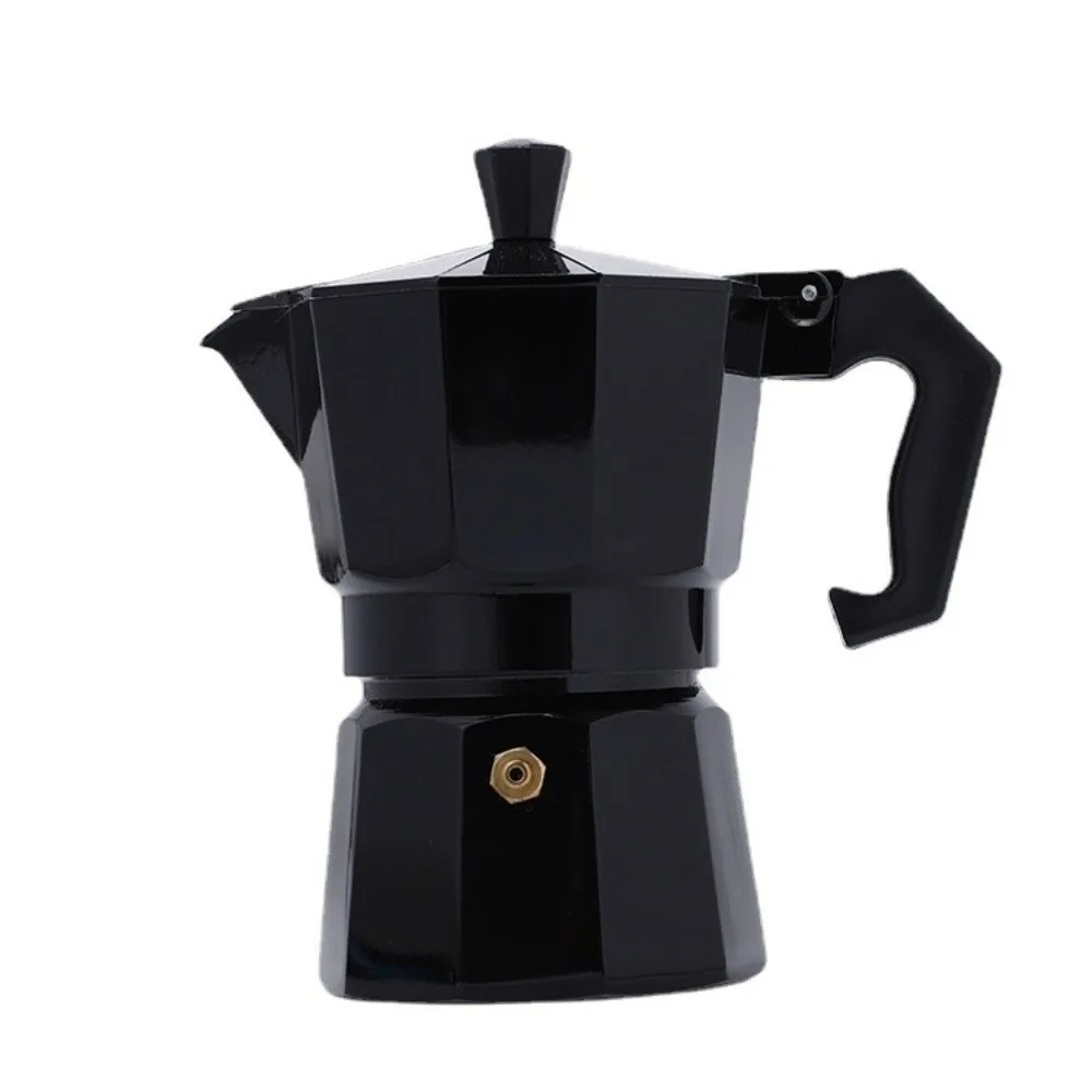 

Vintage Black Coffee Maker Moka Pot Aluminum with Handle Espresso Coffee Maker with Filter Octagonal Cafe Brewing Tools Home