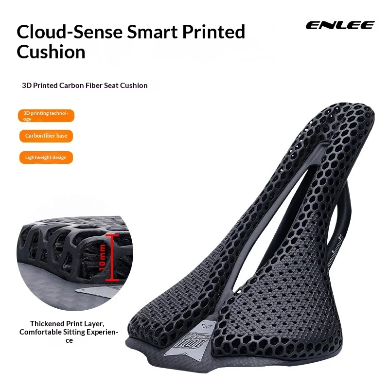 

Велосипедное седло Enlee с 3D-печатью из карбонового волокна, легкое, амортизирующее, комфортное, для шоссейных и горных велосипедов, снаряжение для велоспорта на открытом воздухе