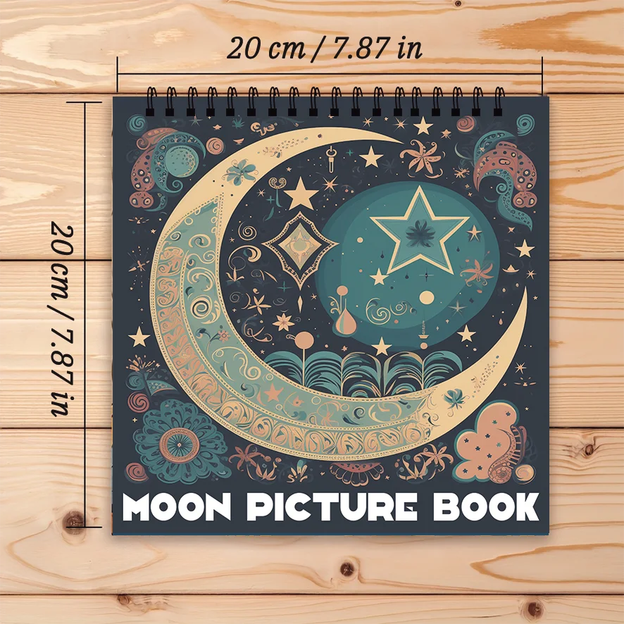 Adult Women Coloring Book 7.87x 7.87 inches 32 pages Moon Coloring Book Helps to soothe, back to school gift, gift for family