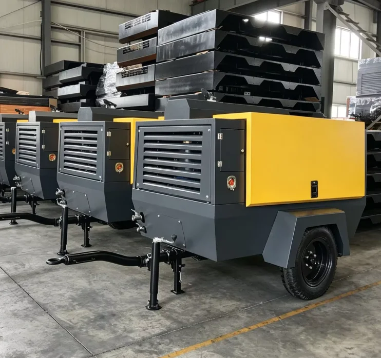 Customized Shipment Ready: Prest 185 Cfm 8bar Portable Diesel Engine Driven Rotary Air Compressor For Construction And Mining