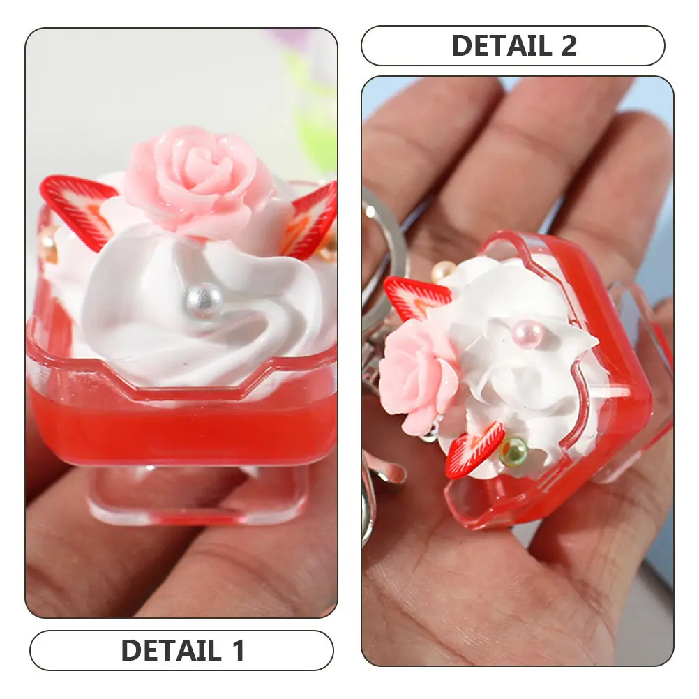 Lovely Ice Cream Keychain Pendant Simulated Dessert Design for Bag Purse Key Ring Decor Creative Gift for Friends Family