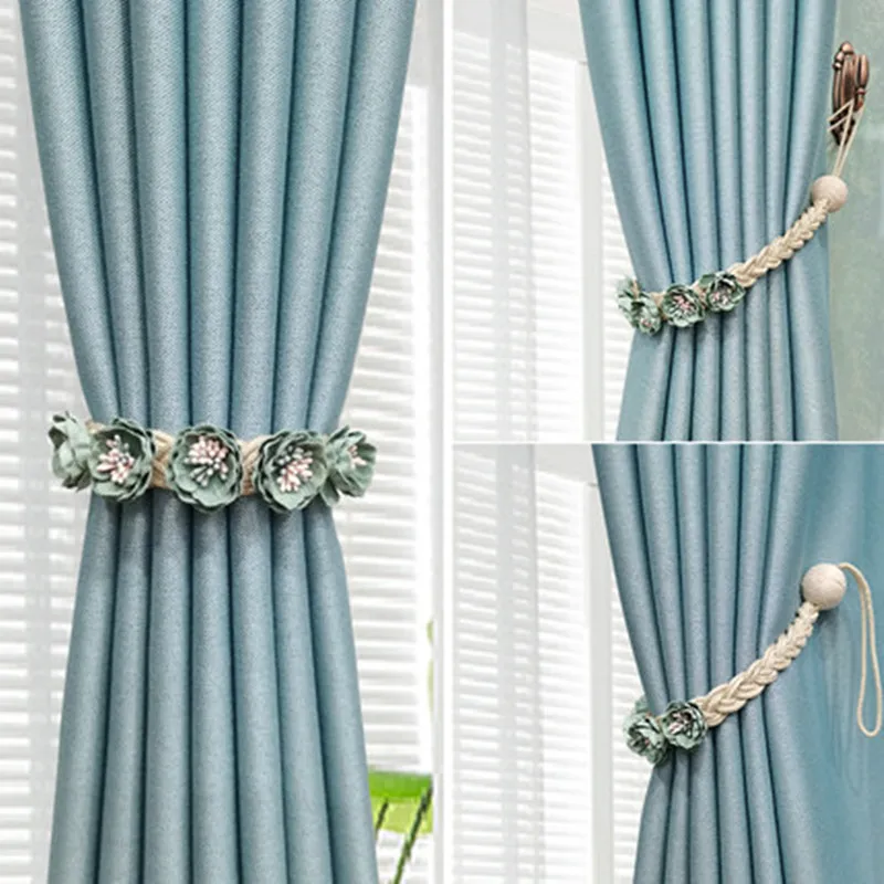 Magnetic Holders Tieback Buckle Clips Hanging Ball Flower Buckle Tie Back Curtain Home Accessories