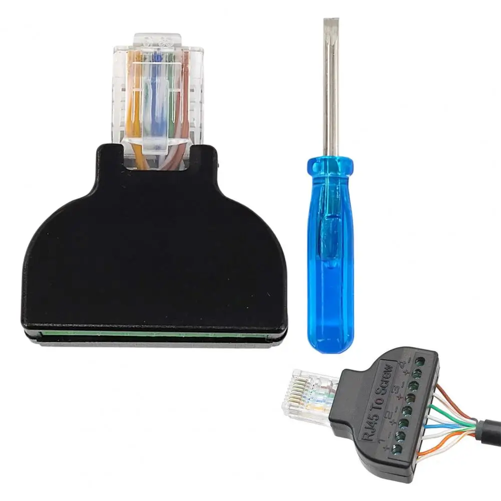 RJ45 Screw Terminal Adaptor Stable Universal Network Adapter RJ45 Male to 8 Pin Screw Terminal Connector Ethernet Extender