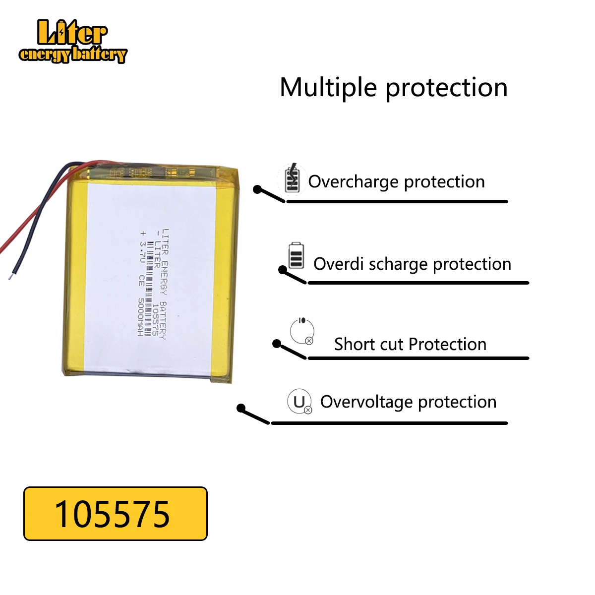 li-po 3.7 V lithium polymer battery 5000 mah interphone 105575 GPS vehicle traveling data recorder