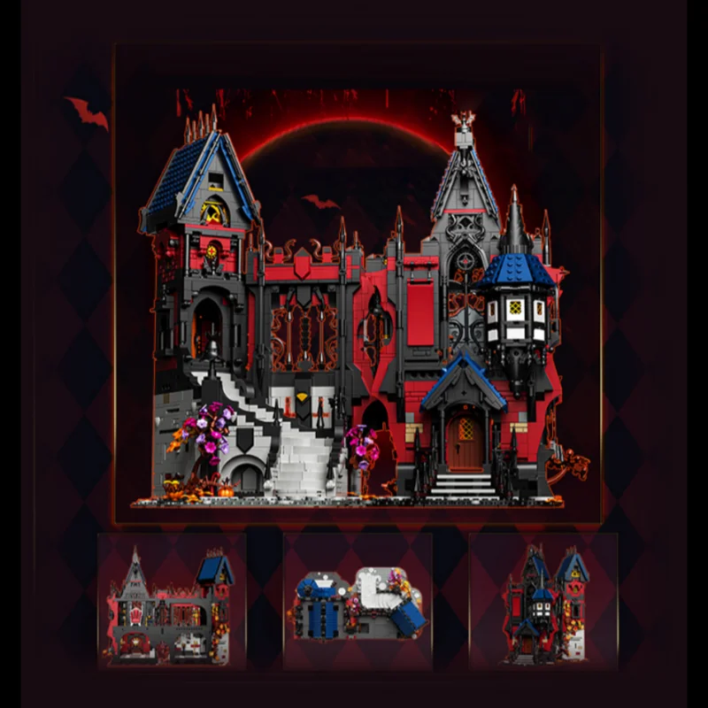  3900PCS Movie Vampire Medieval Castle Building Set City Architecture Modular Building Block Assembly Model Halloween Toy Gift