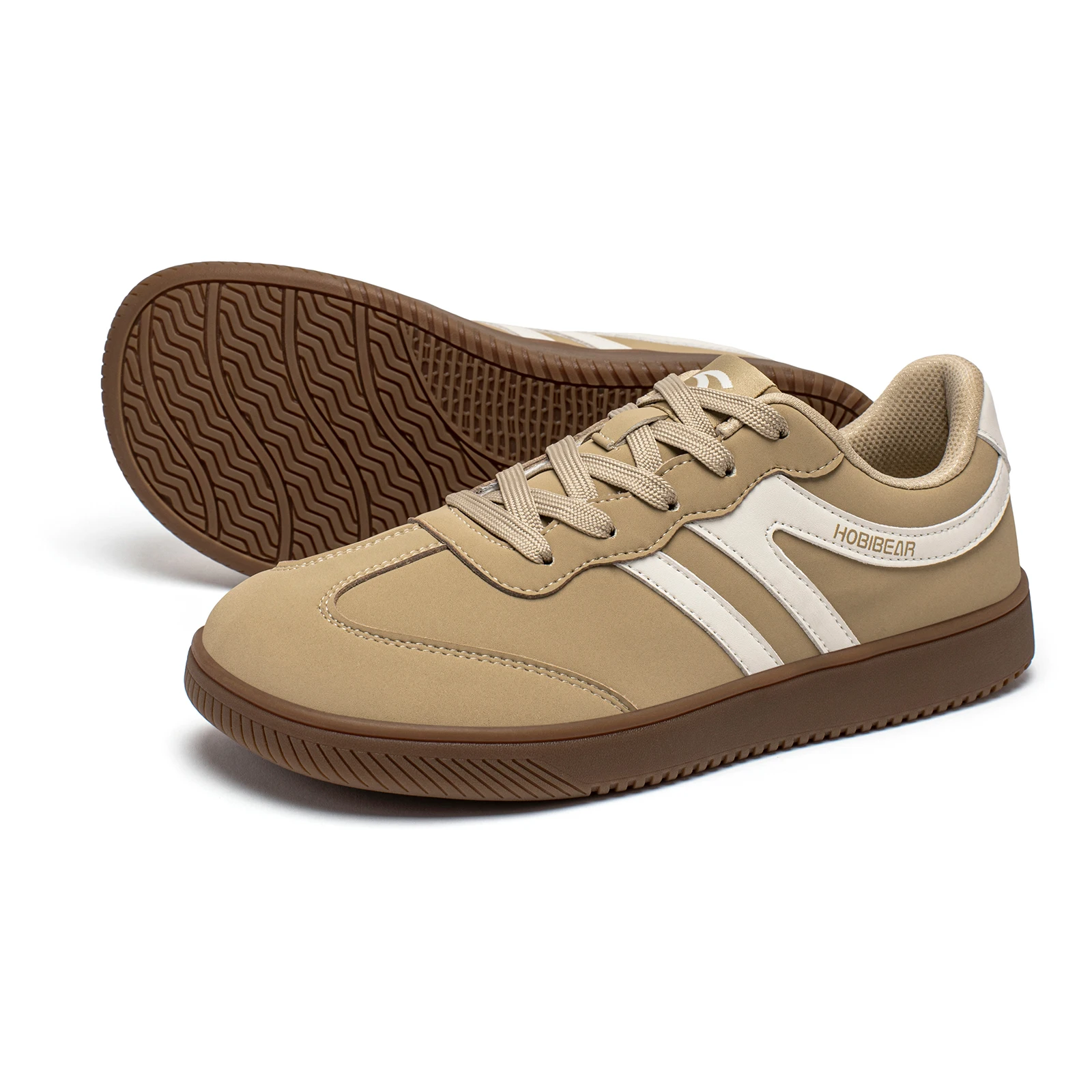أحذية HOBIBEAR للجنسين ذات مقدمة واسعة أحذية رياضية من الجلد الصناعي كاجوال برباط علوي أحذية عصرية كلاسيكية للنساء والرجال