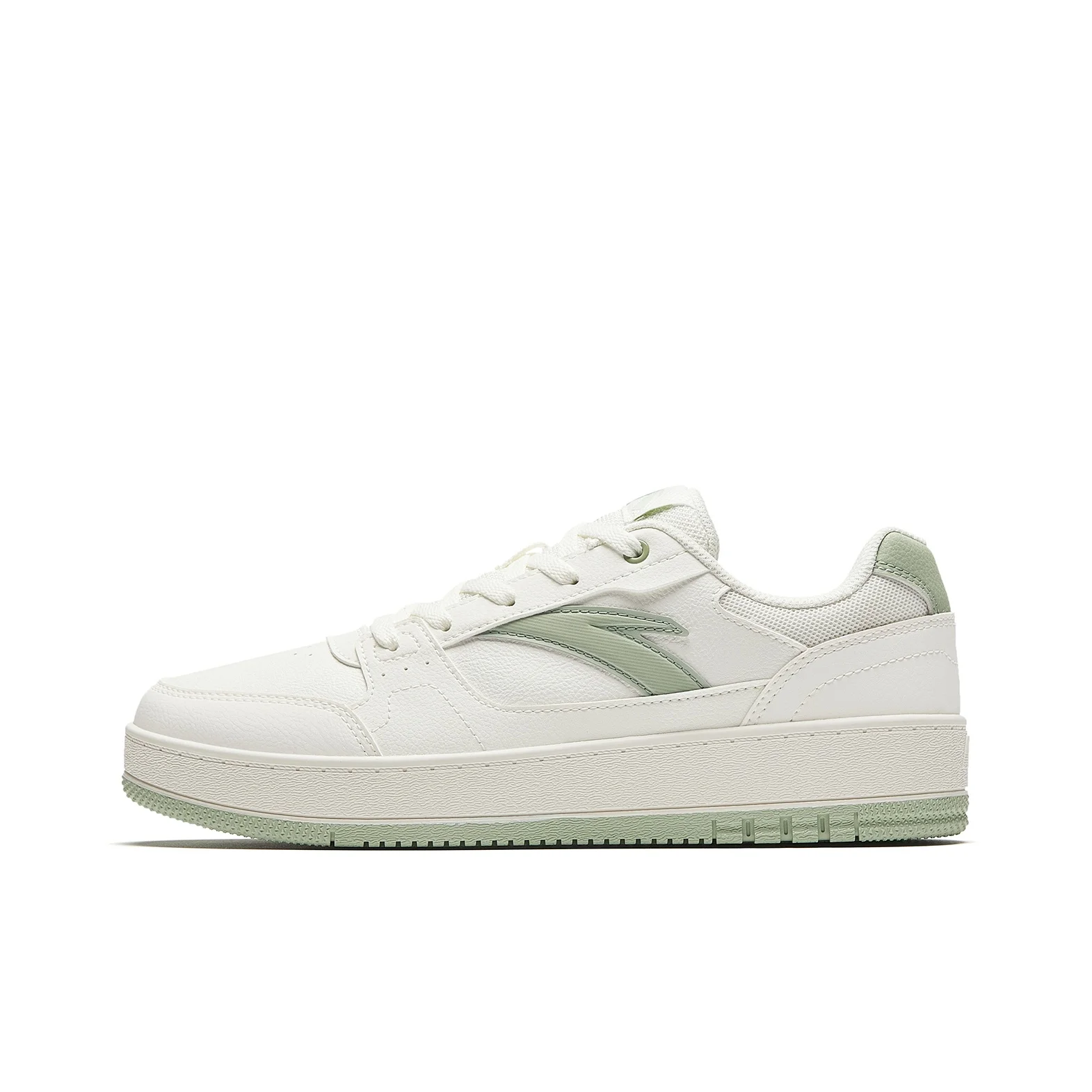 Anta Original 2 Abrasion Resistant Height Increasing Low top Skateboard Shoes Women's White Porcelain Glazed Green 922548068-7