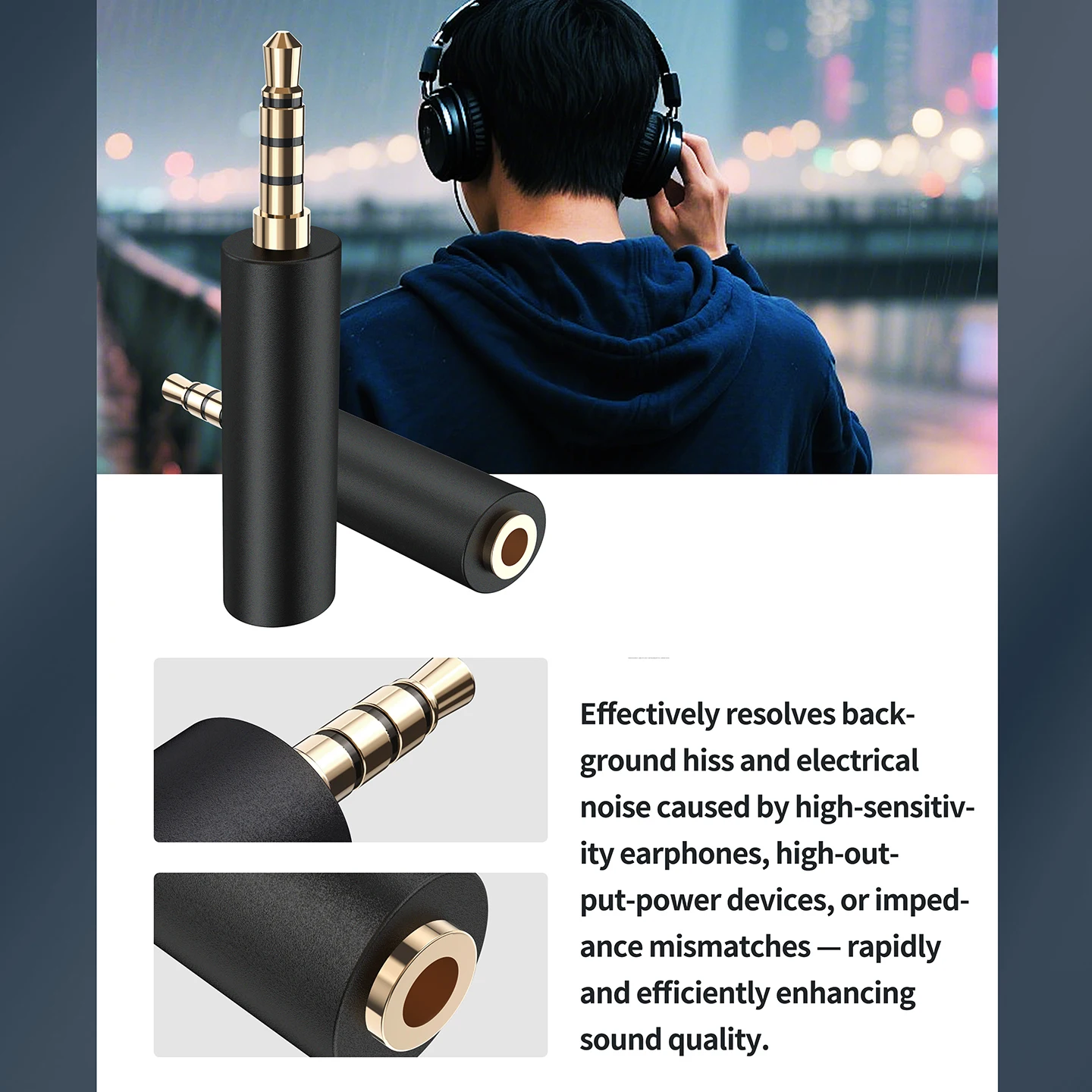 JCALLY ZU3 3.5mm Impedance Adapter With Mic 75 150 200 400 600 ohm