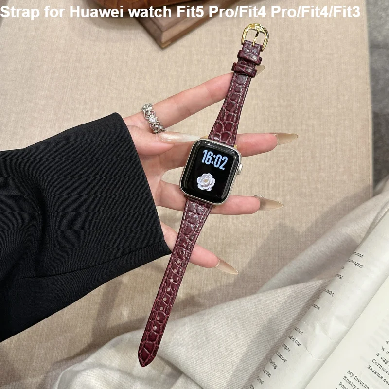 Strap for Huawei watch Fit5 Pro Fit4 Watchband For HUAWEI Watch Fit3 Smartwatch Sport Correa Bracelet Leather Wristband