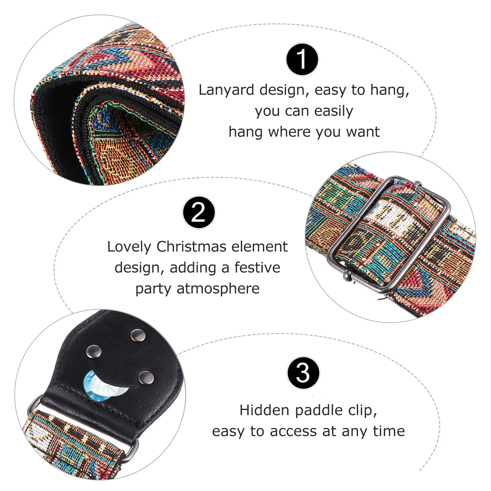 

Guitar Strap Nylon Lightweight Shoulder Belt Stylish Bright Color Elegant Appearance Guitar Accessory